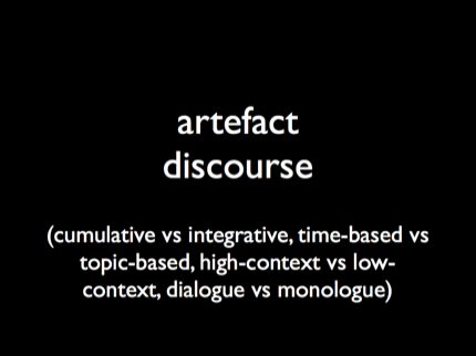 Artefact vs discourse